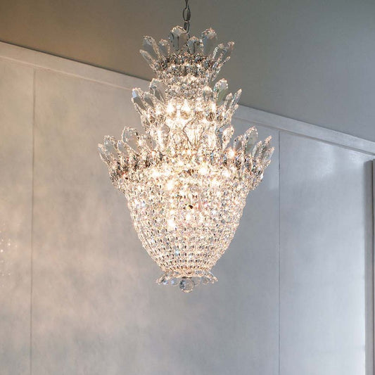Trilliane 28"H x 19"W 15-Light Crystal Chandelier in Silver