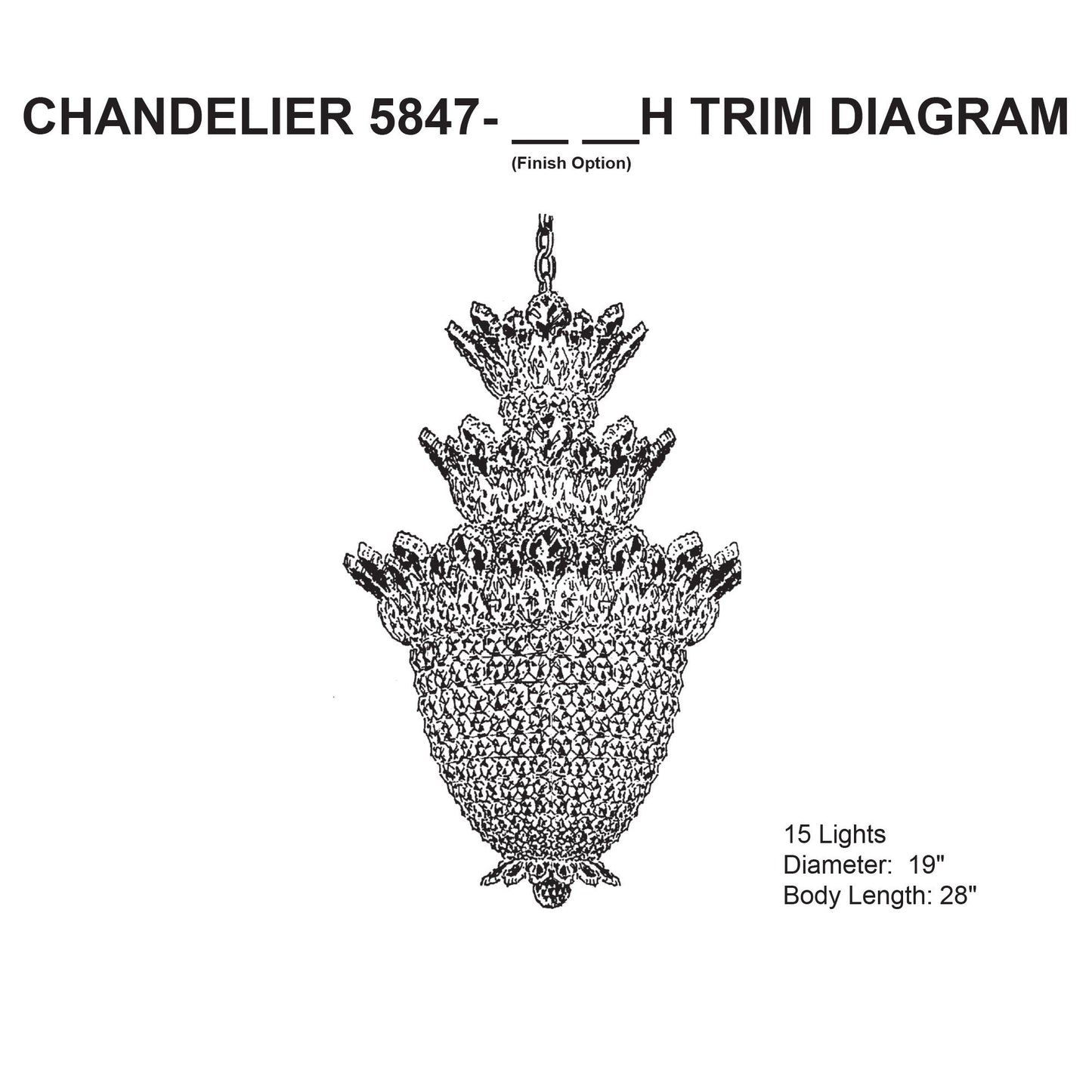 Trilliane 28"H x 19"W 15-Light Crystal Chandelier in Silver