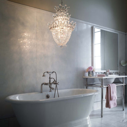 Trilliane 28"H x 19"W 15-Light Crystal Chandelier in Silver