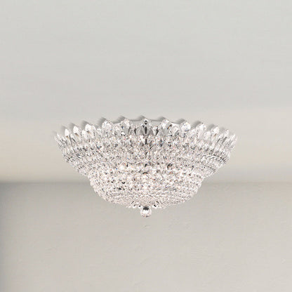 Trilliane 33" Wide Polished Silver Clear Crystal 23-Lt Flush Mt