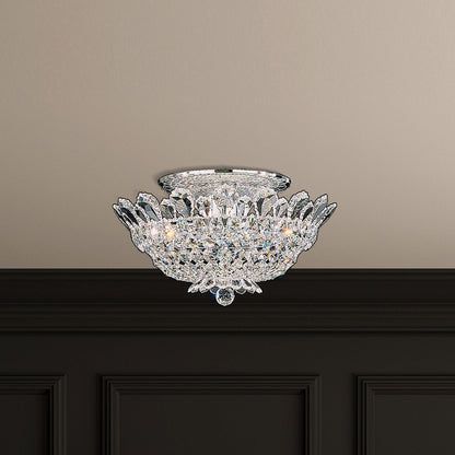 Trilliane 9"H x 19"W 8-Light Crystal Flush Mount in Silver