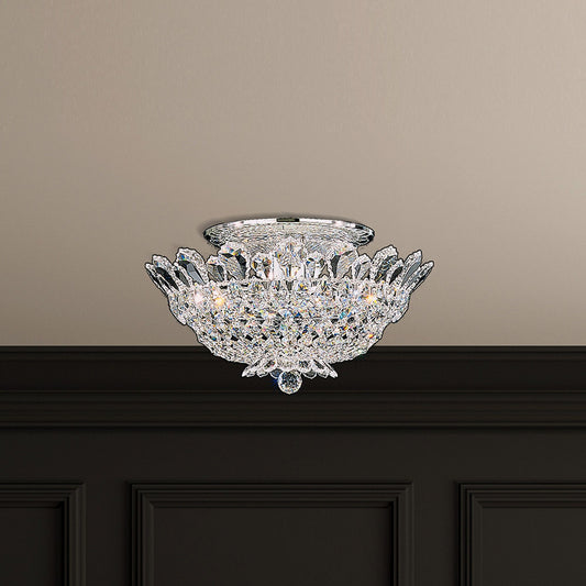 Trilliane 9"H x 19"W 8-Light Crystal Flush Mount in Silver