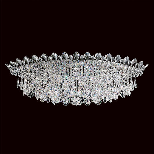 Trilliane Strands 15.5"H x 45"W 8-Lt Crystal Flush in Pol Stainle