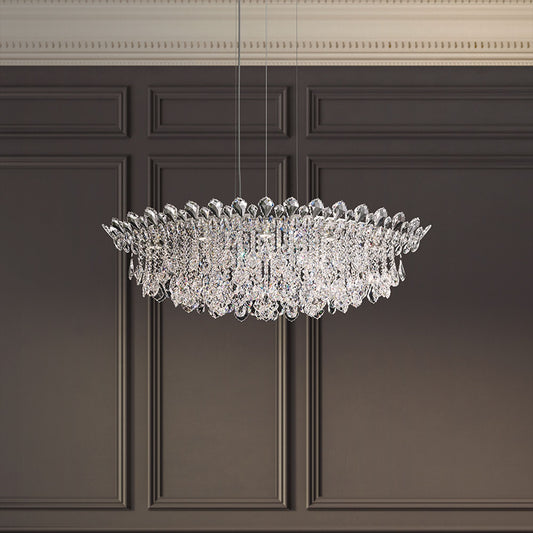 Trilliane Strands 15"H x 45"W 8-Lt Crystal Pendant in Pol Stainle