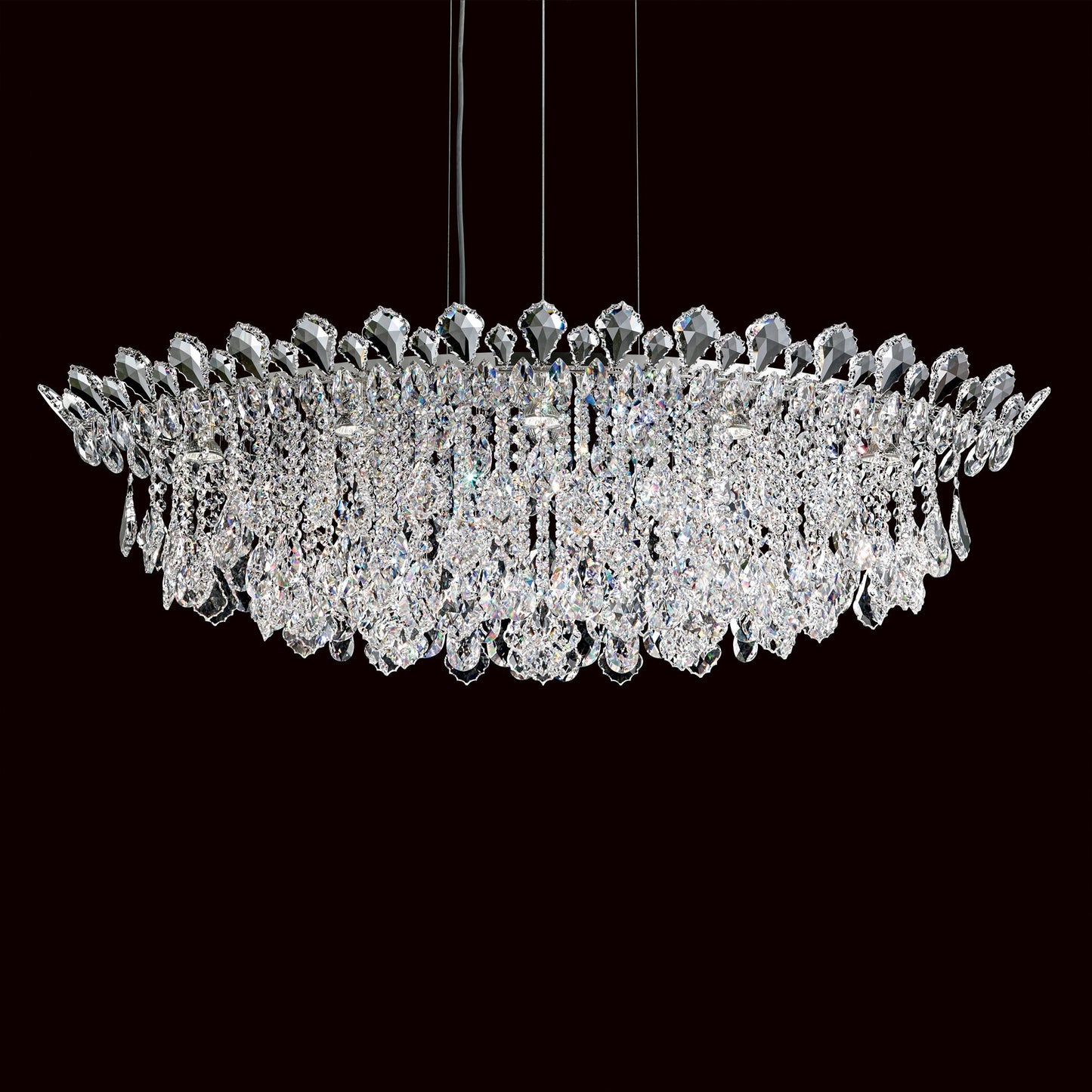 Trilliane Strands 15"H x 45"W 8-Lt Crystal Pendant in Pol Stainle