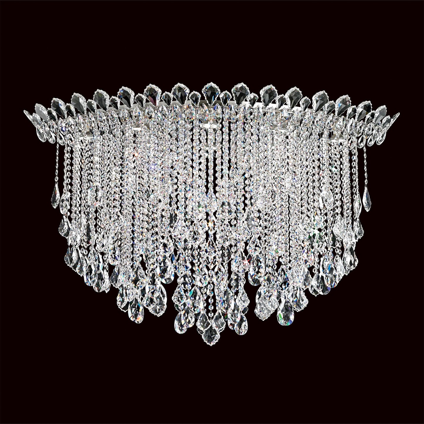 Trilliane Strands 28.5"H x 45"W 8-Lt Crystal Flush in Pol Stainle