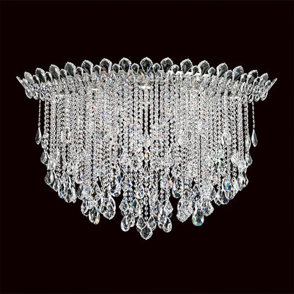 Trilliane Strands 28.5"H x 45"W 8-Lt Crystal Flush in Pol Stainle