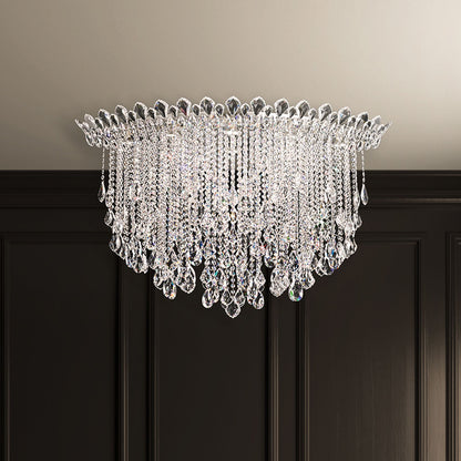 Trilliane Strands 28.5"H x 45"W 8-Lt Crystal Flush in Pol Stainle