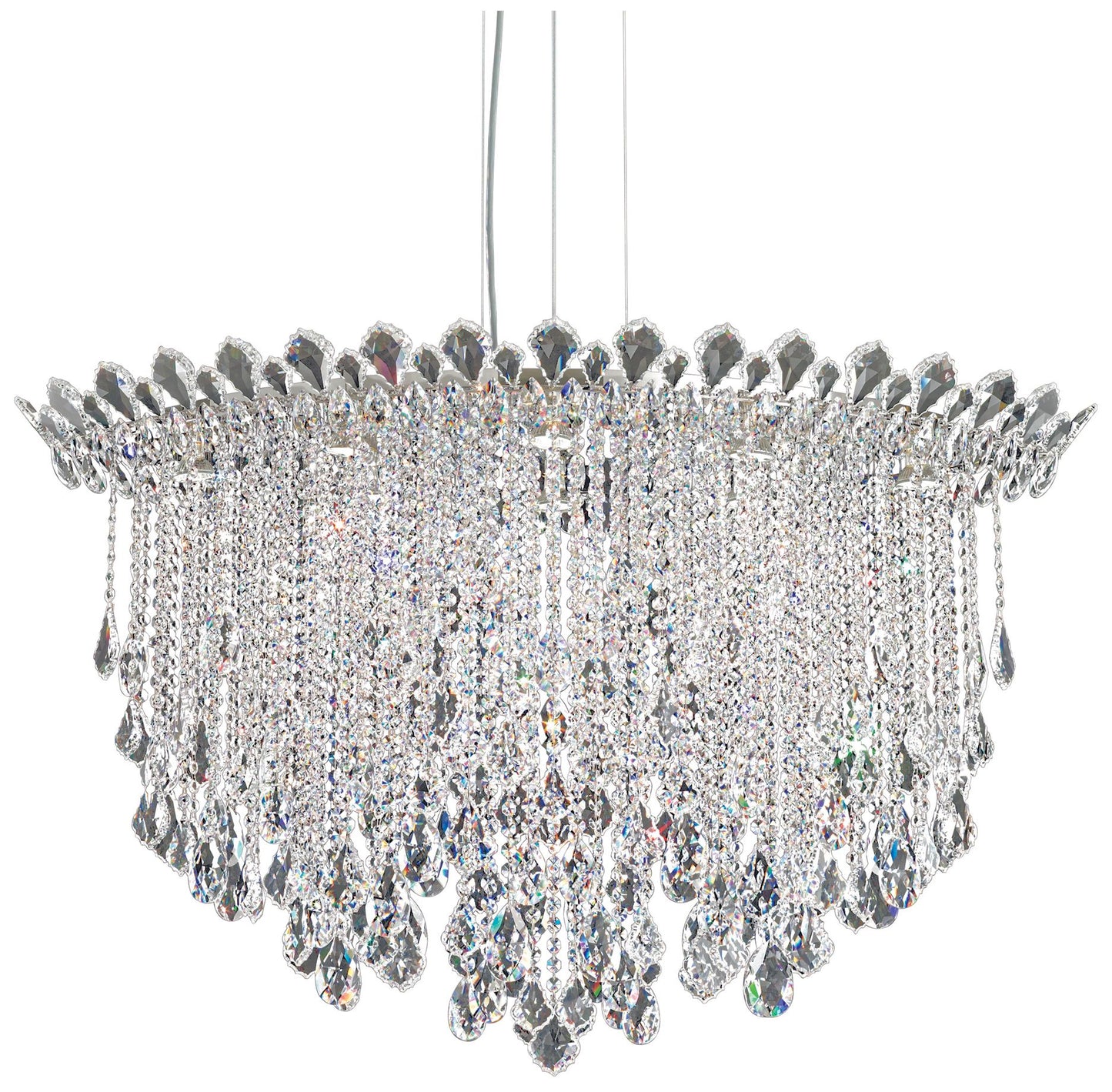 Trilliane Strands 28"H x 45"W 8-Lt Crystal Pendant in Pol Stainle