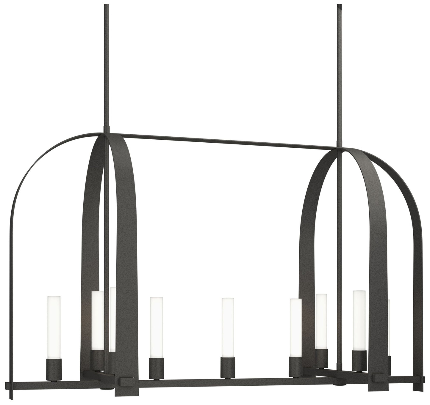 Triomphe 41" Wide 9-Light Natural Iron Linear Pendant w/ Frosted Shade