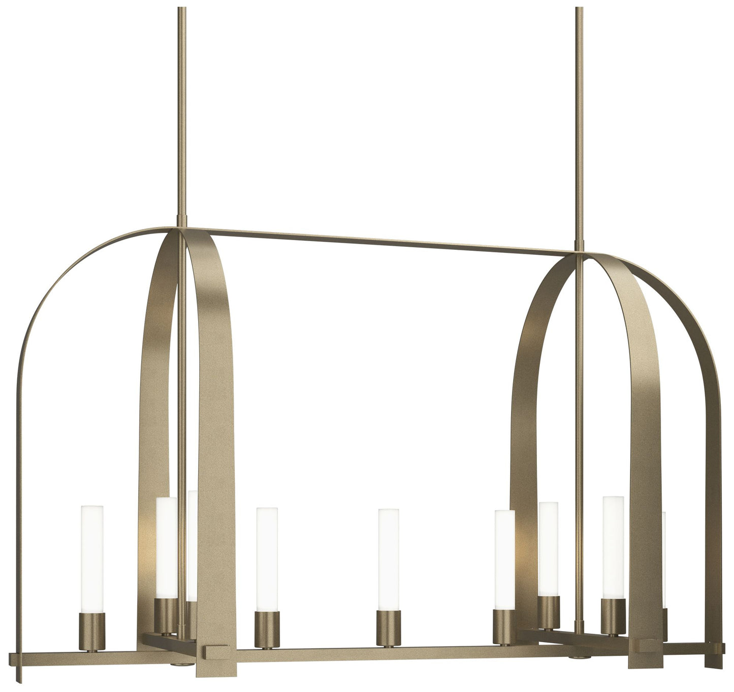 Triomphe 41" Wide 9-Light Soft Gold Linear Pendant With Frosted Glass