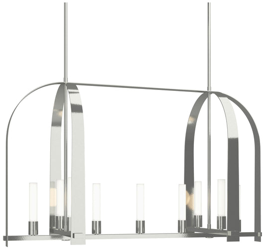 Triomphe 41" Wide 9-Light Sterling Linear Pendant With Frosted Glass S