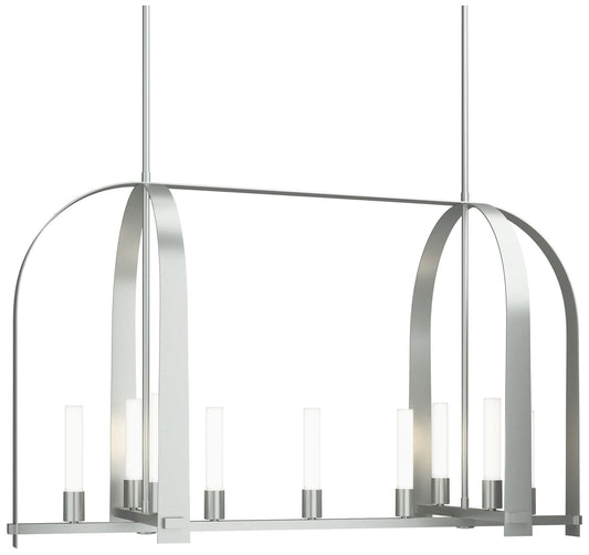 Triomphe 41" Wide 9-Light Vintage Platinum Linear Pendant w/ Frosted S