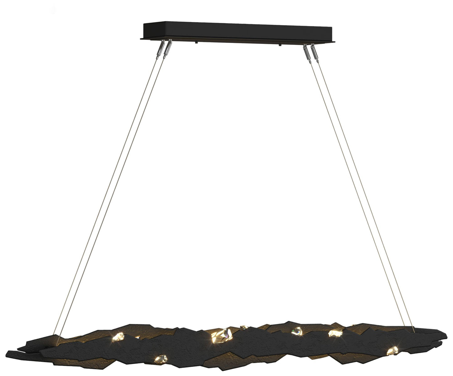 Trove 52.6"W Crystal Accented Black Standard LED Pendant