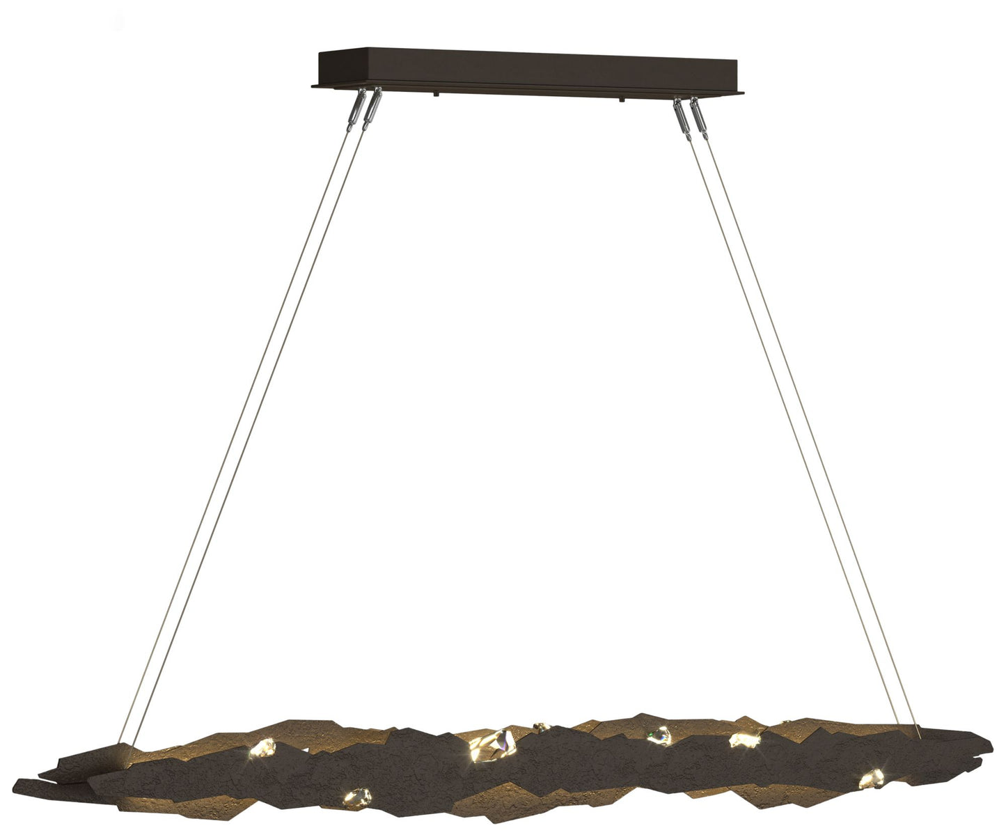 Trove 52.6"W Crystal Accented Bronze Standard LED Pendant