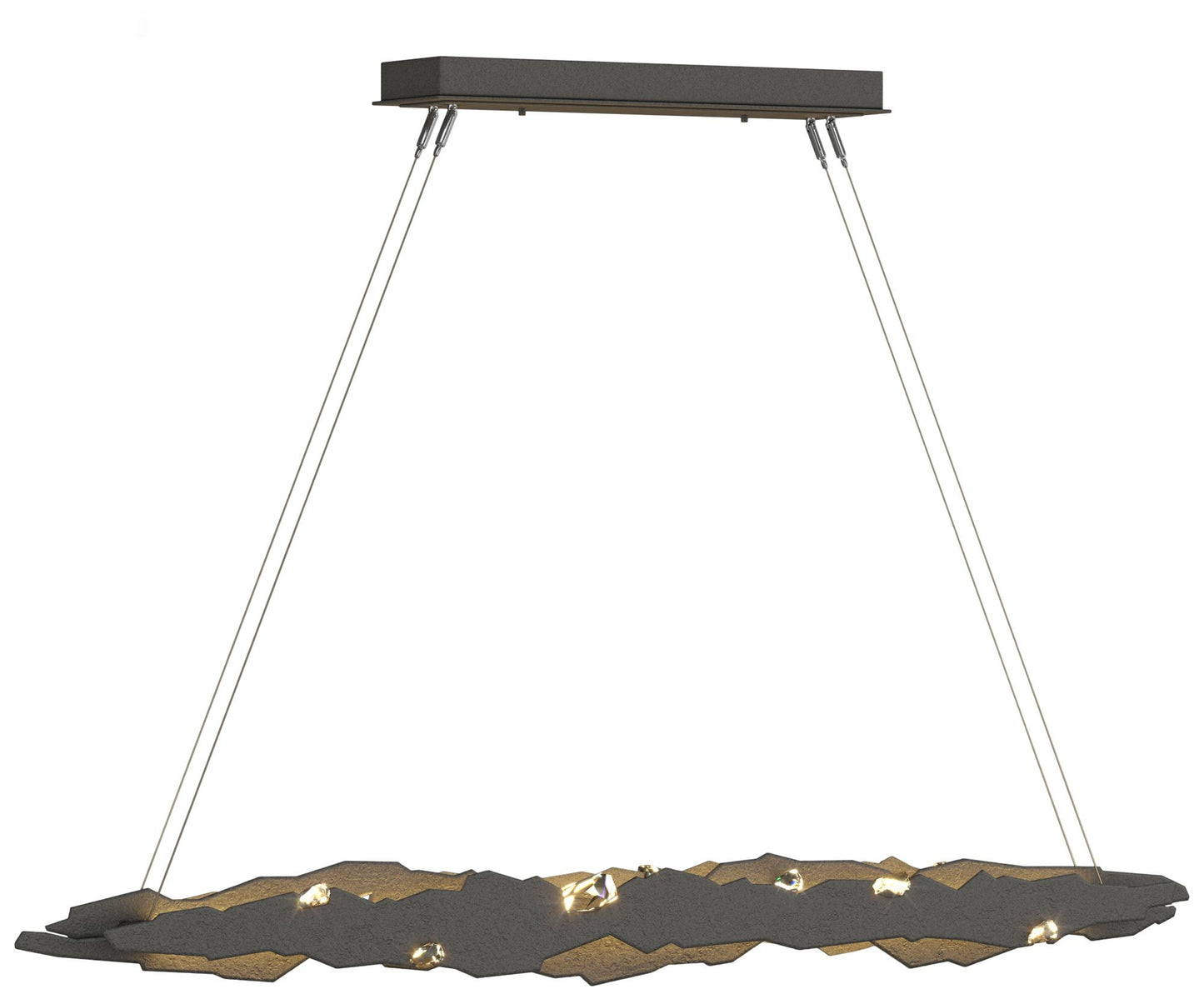 Trove 52.6"W Crystal Accented Natural Iron Standard LED Pendant