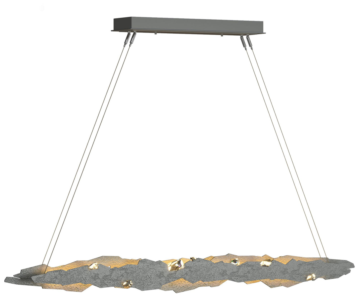 Trove 52.6"W Crystal Accented Vintage Platinum Standard LED Pendant