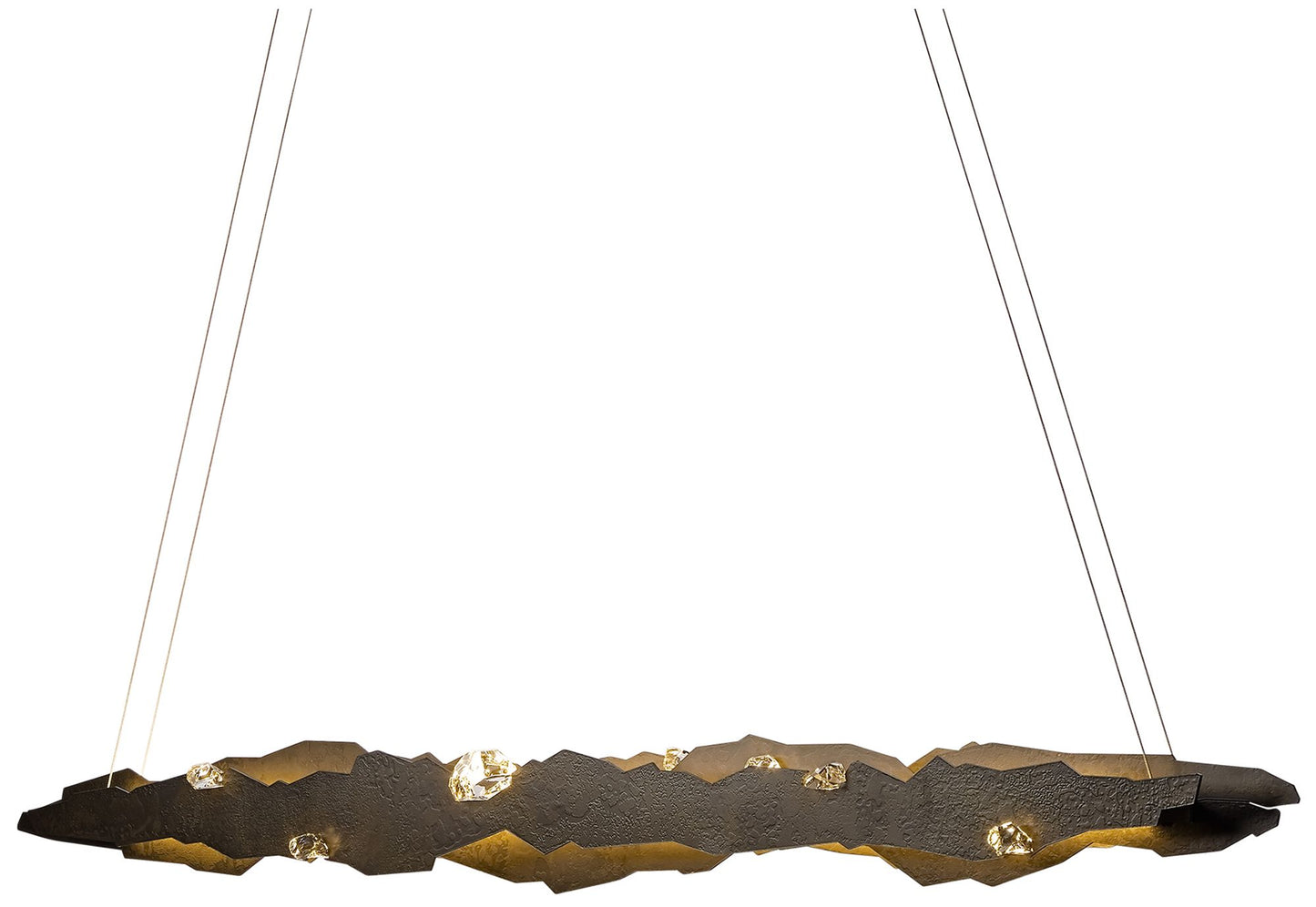 Trove LED Pendant - Dark Smoke Finish - Crystal Accents - Standard Height