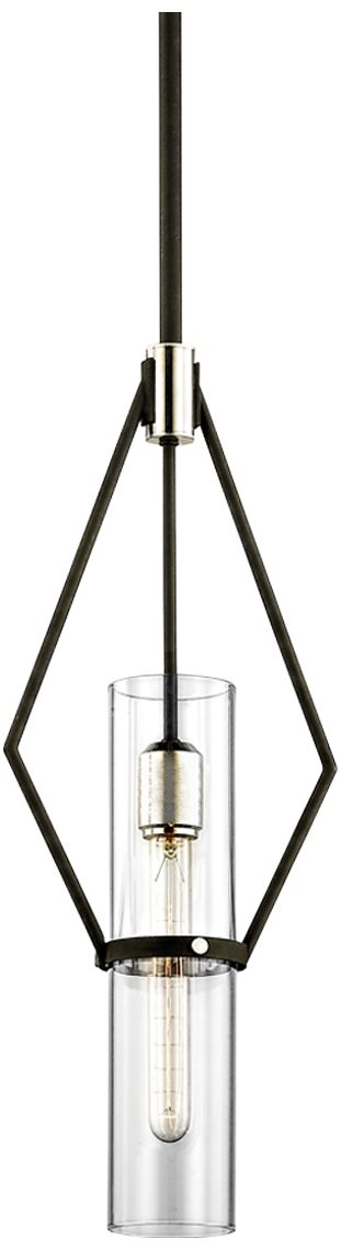 Troy Lighting Raef 24.25 in. Textured Black & Polish Nickel Pendant