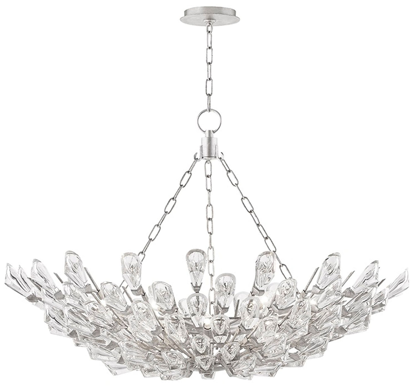 Tulip 9 Light Chandelier - Silver Leaf