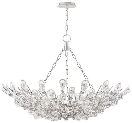 Tulip 9 Light Chandelier - Silver Leaf