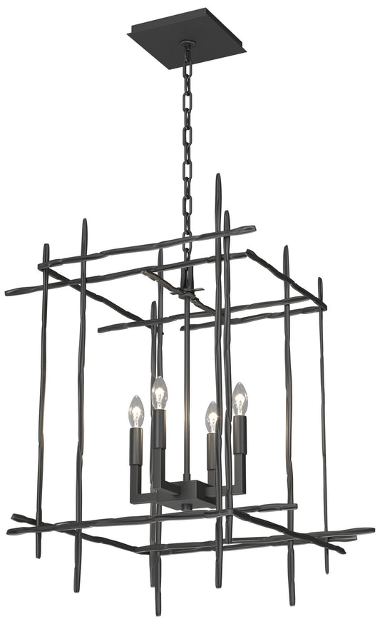 Tura 20" Wide 4-Light Black Medium Chandelier