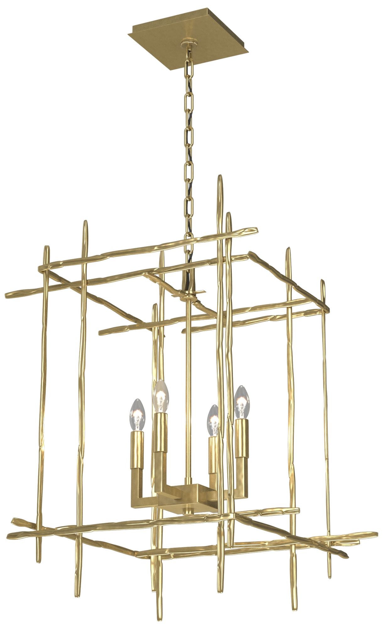 Tura 20" Wide 4-Light Modern Brass Medium Chandelier