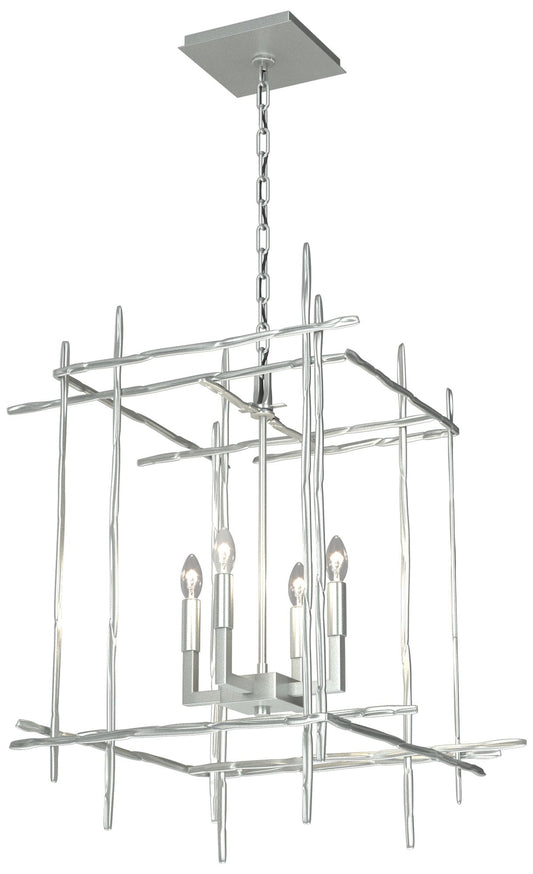 Tura 20" Wide 4-Light Vintage Platinum Medium Chandelier