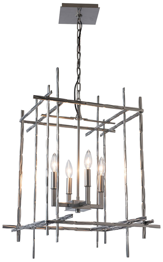 Tura 23" Wide 4-Light Sterling Chandelier