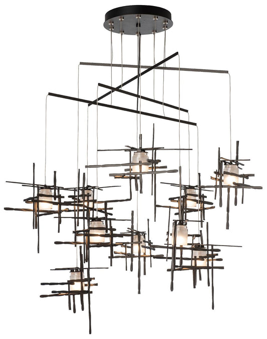 Tura 48.9"W 10-Light Oil Rubbed Bronze Mobile Pendant w/ Frosted Shade