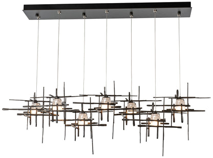 Tura 53 1/2" Wide Dark Smoke 7-Light Linear Chandelier