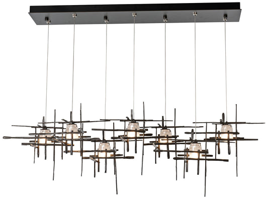 Tura 53 1/2" Wide Dark Smoke 7-Light Linear Chandelier