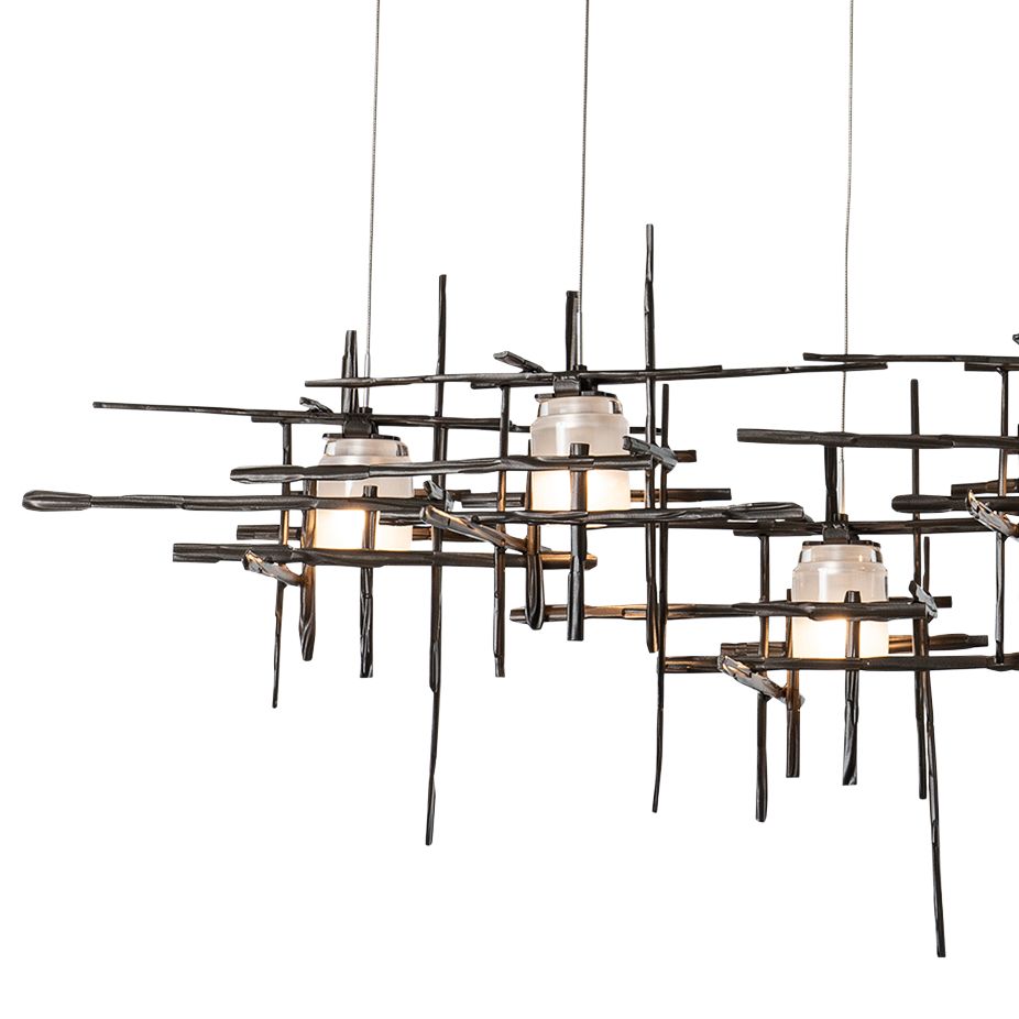 Tura 53 1/2" Wide Dark Smoke 7-Light Linear Chandelier