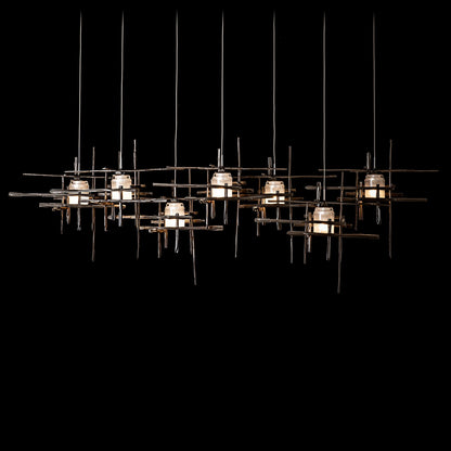 Tura 53 1/2" Wide Dark Smoke 7-Light Linear Chandelier