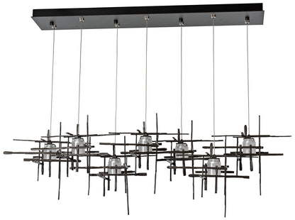 Tura 53 1/2" Wide Dark Smoke 7-Light Linear Chandelier