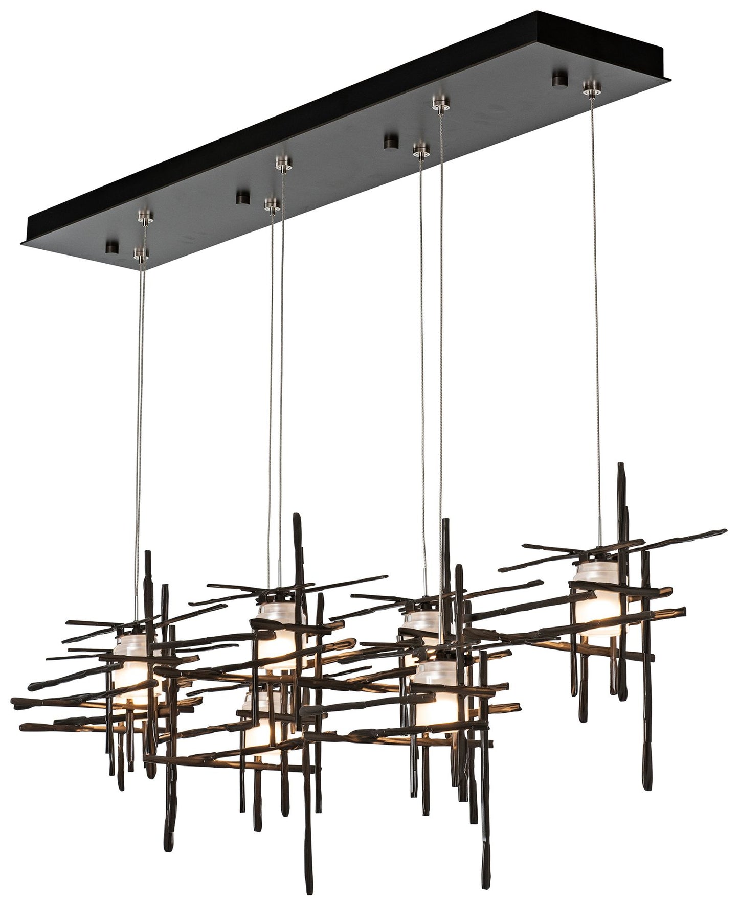 Tura 53 1/2" Wide Dark Smoke 7-Light Linear Chandelier