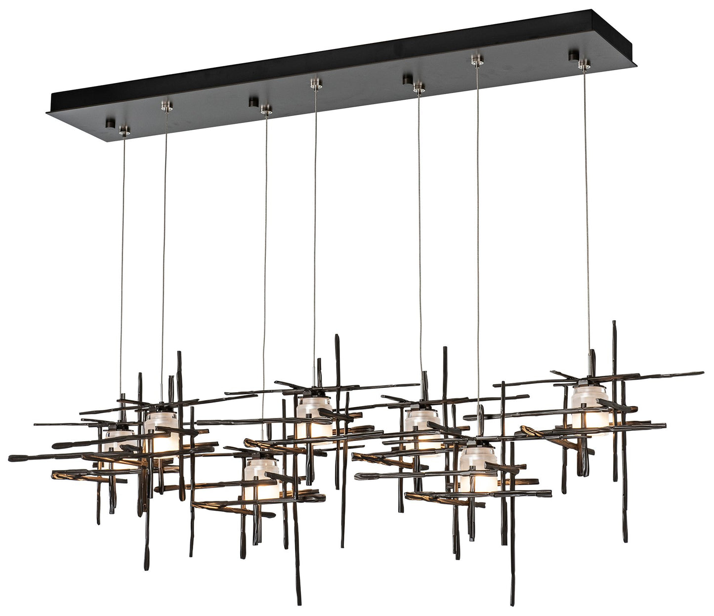 Tura 53 1/2" Wide Dark Smoke 7-Light Linear Chandelier