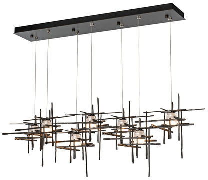 Tura 53 1/2" Wide Dark Smoke 7-Light Linear Chandelier