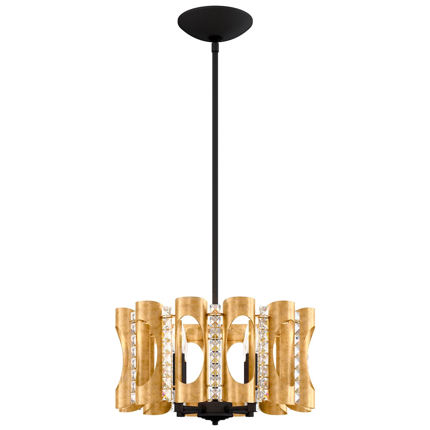 Twilight 8.5"H x 18"W 4-Light Crystal Pendant in Heirloom Gold