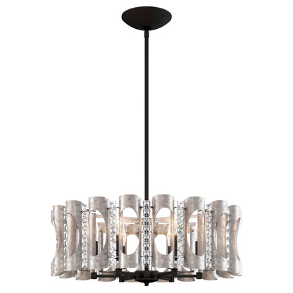 Twilight 8.5"H x 25"W 6-Light Crystal Chandelier in Antique Silve