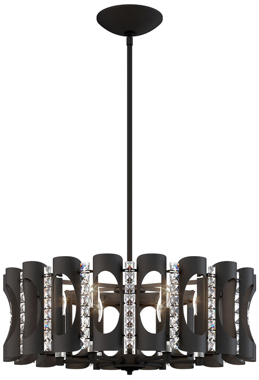 Twilight 8.5"H x 25"W 6-Light Crystal Chandelier in Black