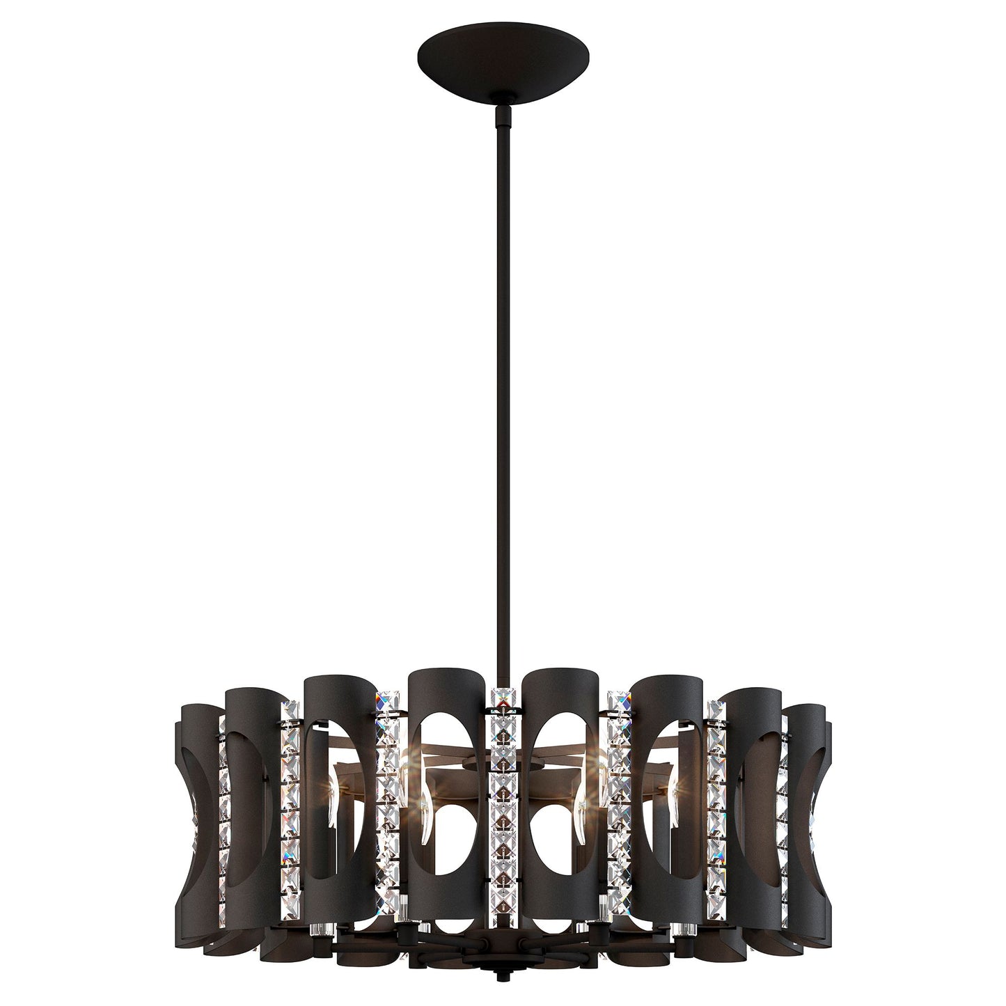 Twilight 8.5"H x 25"W 6-Light Crystal Chandelier in Black