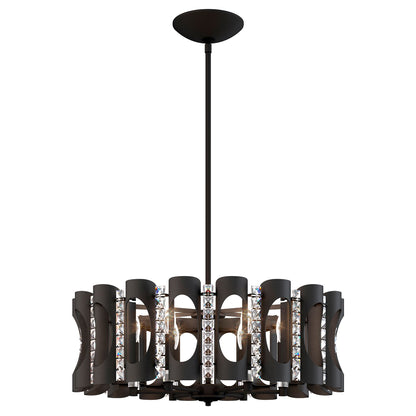 Twilight 8.5"H x 25"W 6-Light Crystal Chandelier in Black