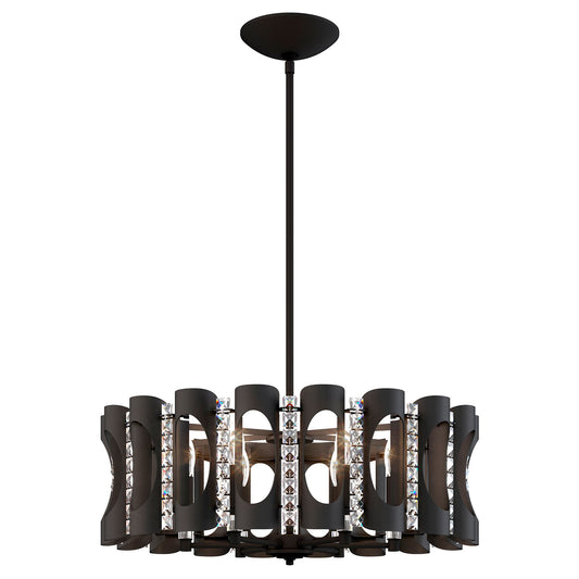 Twilight 8.5"H x 25"W 6-Light Crystal Chandelier in Black