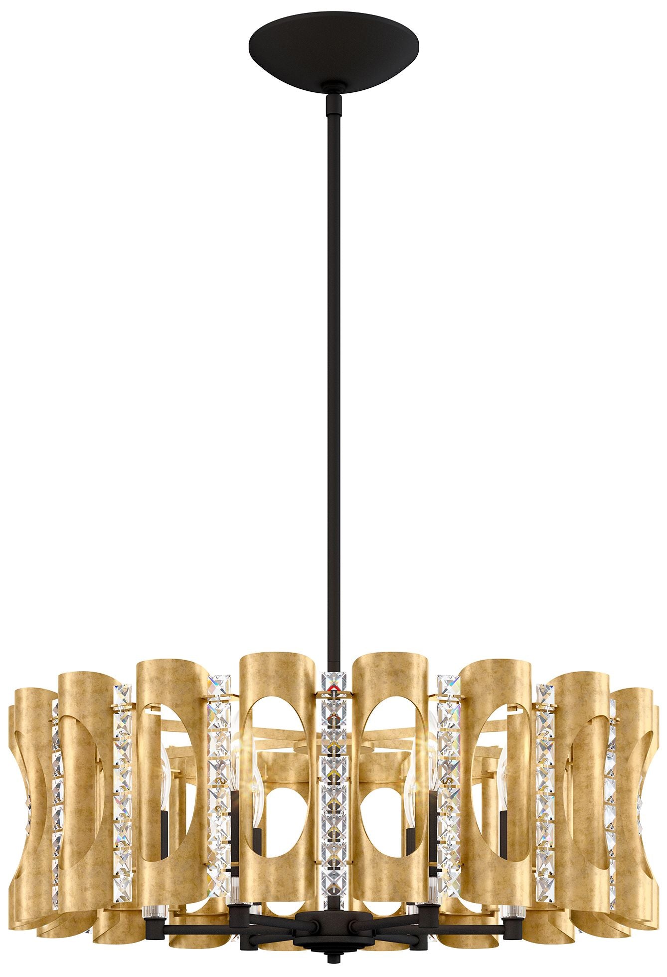 Twilight 8.5"H x 25"W 6-Light Crystal Chandelier in Heirloom Gold