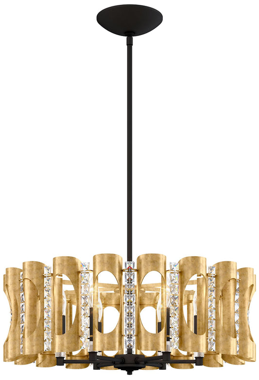 Twilight 8.5"H x 25"W 6-Light Crystal Chandelier in Heirloom Gold