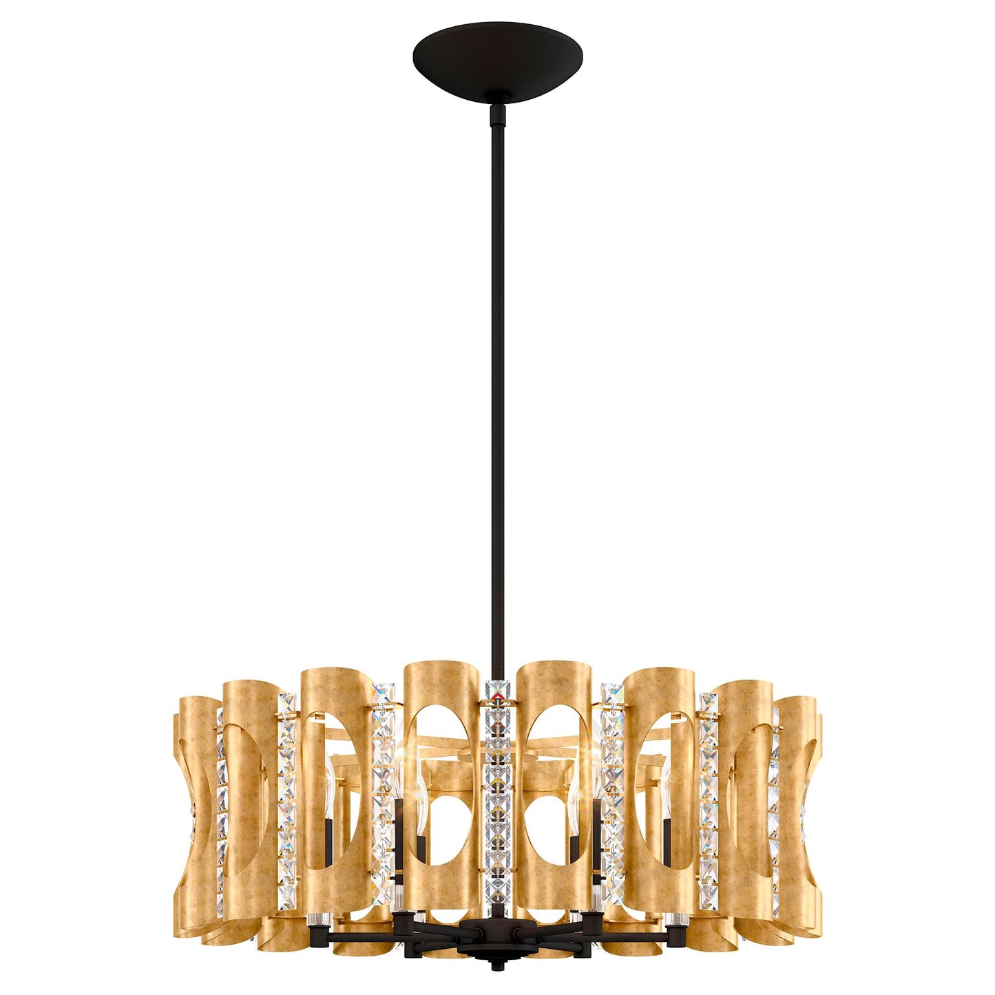 Twilight 8.5"H x 25"W 6-Light Crystal Chandelier in Heirloom Gold
