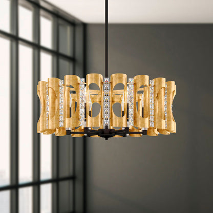 Twilight 8.5"H x 25"W 6-Light Crystal Chandelier in Heirloom Gold