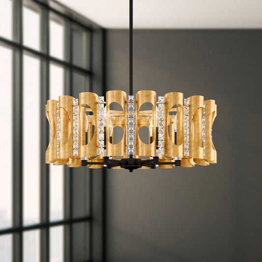 Twilight 8.5"H x 25"W 6-Light Crystal Chandelier in Heirloom Gold