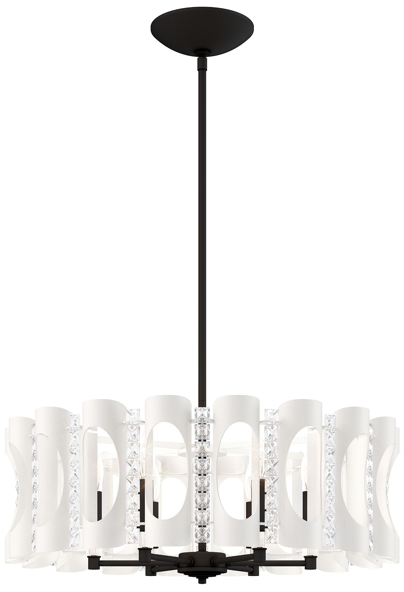 Twilight 8.5"H x 25"W 6-Light Crystal Chandelier in White